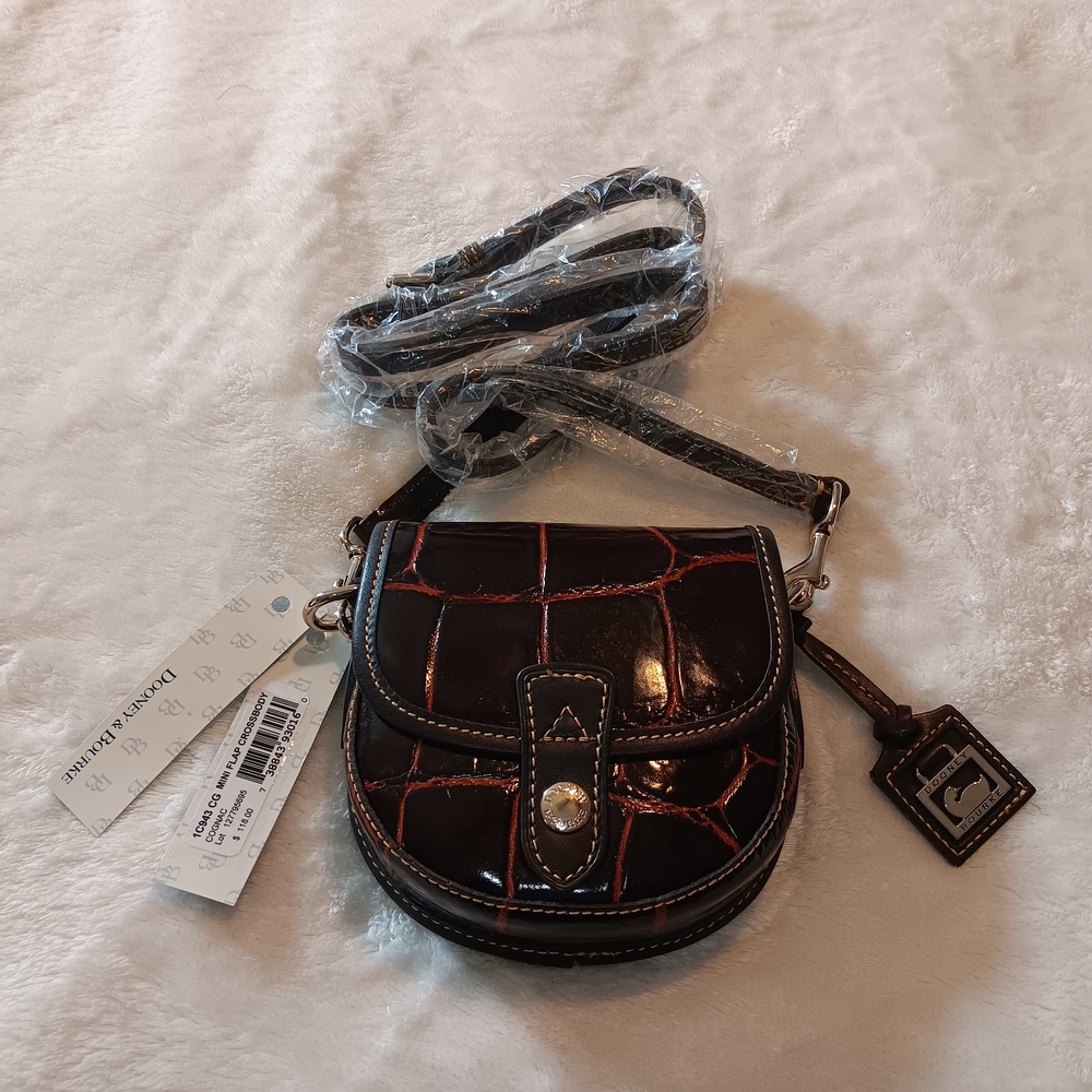 Vintage Dooney & Borke Leather Mini Flap Crossbody Bag